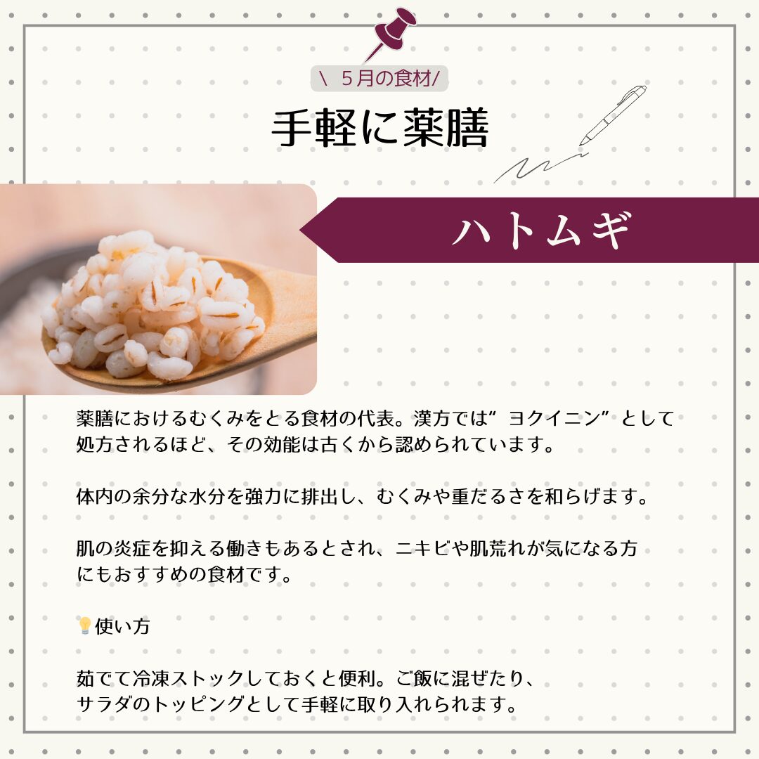 ５月の薬膳食材